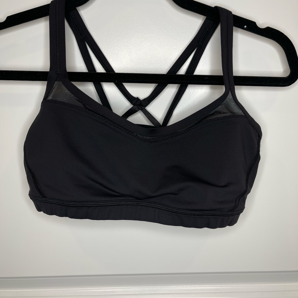 lululemon athletica, square box back bra, black, size 8